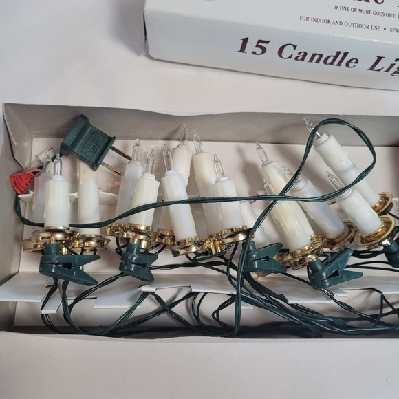 UL 15 Light White Triple Candle Christmas Light Set Lot of 2 Boxes - Picture 5 of 11